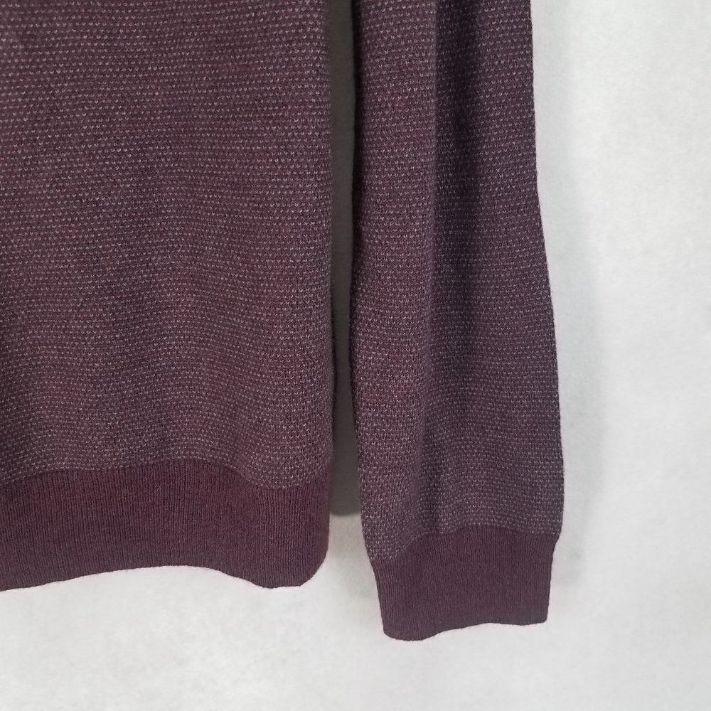NWT Nordstrom Mens M Crewneck Sweater Pullover Burgundy Wool Casual Office Fall - Picture 2 of 8